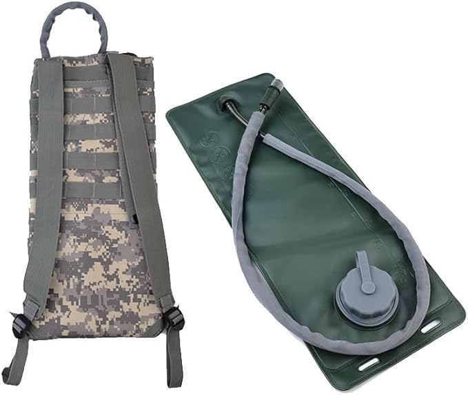 Tactical Molle Hydration Pack Hiking Water Pouch Bag Outdoor Sports Camouflage Combat Gear