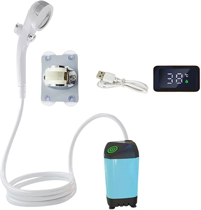 MOMOJIA Outdoor Electric Shower Pumps Set Versatiles Travel Shower Pumps with Digital Power Outdoor Tool