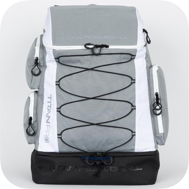 TP Titan Pickleball Backpack - Large 56L Bag for Players Fits 6 Paddles Ventilated Shoe Pocket Multiple Compartments Durable &amp Lightweight