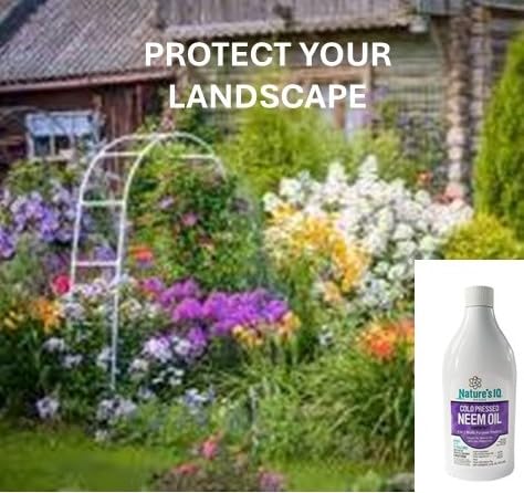 Nature's IQ Advanced Formula Neem Oil with Built in Mixing Agent. Concentrated neem Oil Spray for Plants. 4 in 1 Products. Controls Insects Mites Fungus and Nematodes. 4-16oz Bottles.