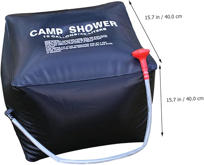 POPETPOP Portable Solar Shower Bag Outdoor Camping Shower Bag with Durable Material Heats Water Using Solar Energy with Nozzle for Warm Anywhere