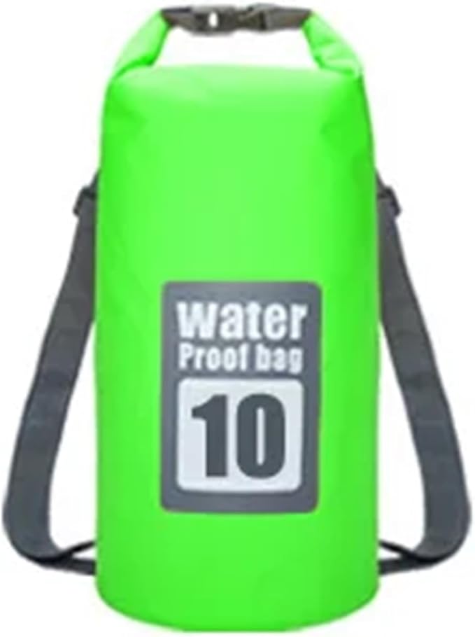Waterproof Dry Bag 2pcs 5L/10L/15L/20L/30L Outdoor Sport PVC Waterproof Storage Dry Bag for Canoe Kayak Rafting Swimming Travel Kit Sack Backpack for SwimmingBoating(Green 10L)
