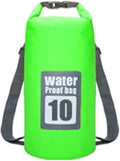 Waterproof Dry Bag 2pcs 5L/10L/15L/20L/30L Outdoor Sport PVC Waterproof Storage Dry Bag for Canoe Kayak Rafting Swimming Travel Kit Sack Backpack for SwimmingBoating(Green 10L)