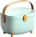 Oval Storage Box Household Double Layer Large Capacity Multicompartment Organizer Box for Home Dorm (Light Green)