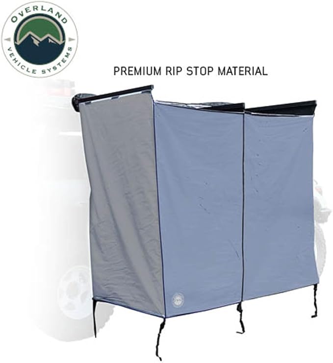 Overland Vehicle Systems HD Nomadic Shower &amp Privacy Room with Roof - Double Person Quick Deploying - 420D Oxford Rip Stop Fabric - for Car Truck SUV and Trailer - Universal Fitment