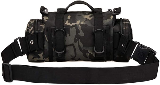 UNISTRENGH Utility 3P Military Tactical Duffle Waist Bags MOLLE Assault Shoulder Backpack Multifunction EDC Pouches Heavy Duty Fanny Packs (Black-Scorpion camouflage)