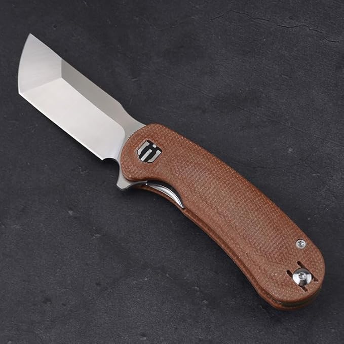 SHIELDON Hoplon Pocket Knife 154CM Steel 2.59 Satin Finish Hollow Grind Japanese Tanto Point Blade G10 &amp Micarta Handle EDC Folding Knife