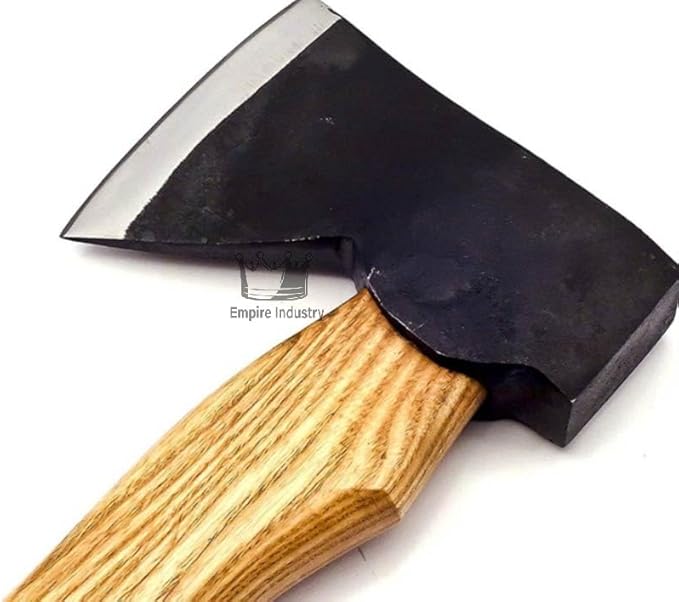 Handmade High Carbon Steel Wood Cutting Axe with Sheath - Hunting Axe - Camping Axe - Ash Wood Handle - Forged Head by Empire Industry