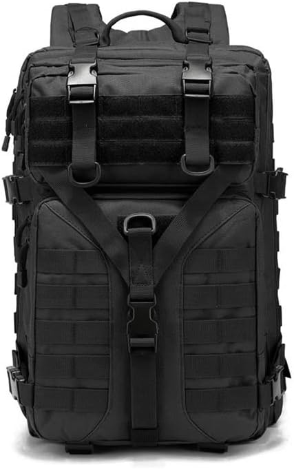 Outdoor Sports Pack Hiking Bag Rucksack Knapsack Combat Camouflage Tactical Backpack - Black