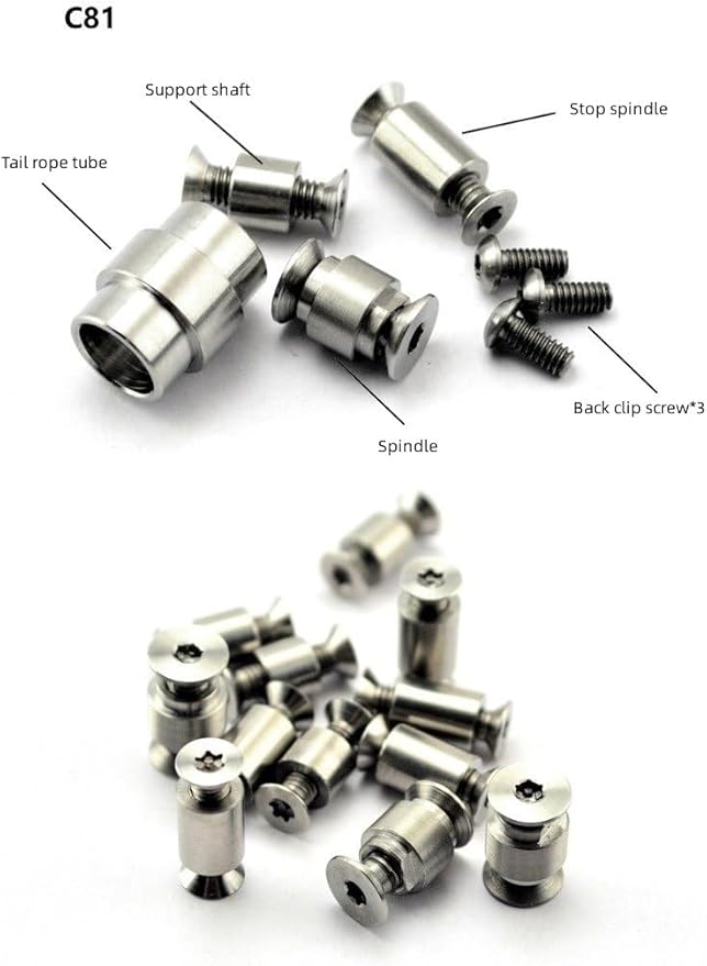 7-Piece Set Handle Patch Screws for C81 Titanium Alloy Scale Handle Screws Set DIY Replacement Accessory(Silver)
