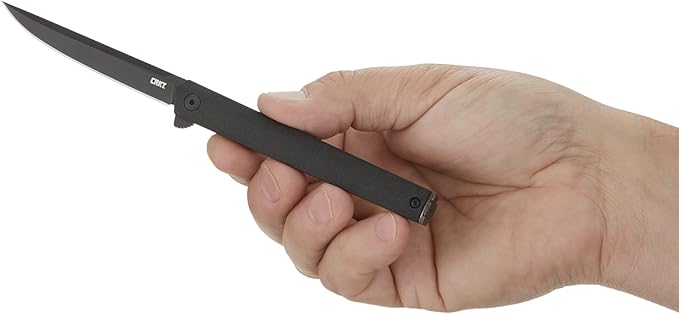 CRKT CEO Everyday Carry EDC Pocket Folding Knife with Liner Lock: AUS 8 Plain Edge Blade Glass-Reinforced Nylon Handle Reversible Pocket Clip 7097K