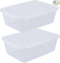 2 Packs Plastic Clear Storage Bins with Lid Latch Containers with Lid 16 L