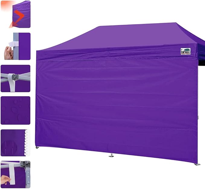 Eurmax USA 10x20 Pop Up Canopy SunWall-UV Protection for TentsBlocks Sunlight&ampWindWater Resistant Side Wall OnlyEasy Hook &amp Loop InstallationFit for 20FT Straight Leg Shelters&ampGazeboP