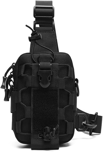 Outdoor Sports Hiking Sling Bag Shoulder Pack Camouflage Tactical Molle Chest Bag - Black