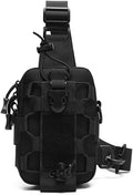 Outdoor Sports Hiking Sling Bag Shoulder Pack Camouflage Tactical Molle Chest Bag - Black