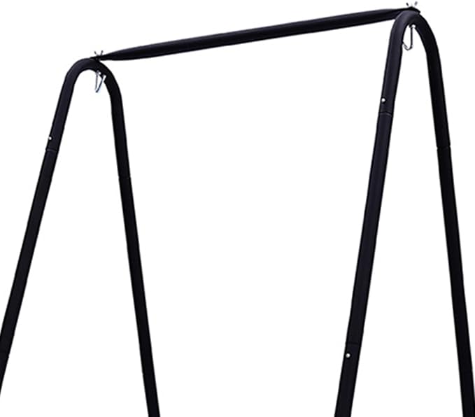Hammock Chair Stand A-Shaped Heavy-Duty Steel Hammock Stand for Bedroom Patio Outdoor 220LBS Multi-Use Swing Stand for Outdoor Indoor (Hammock Chair not Include) Black