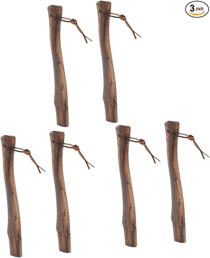 balacoo 6pcs Wooden Axe Grip Axe Handle Replacement Hardwood Handle for Firewood Gardening Hiking Hunting