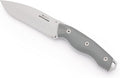 Hydra Knives WHITE NOISE Knife. 5.12 Full Tang Fixed Blade. Drop Point Shape with Böhler K110 (D2) Steel 58-60 HRC. CNC G10 Grey Handle. Kydex Black Sheath. Hunting Tactical Bushcraft Outdoor and