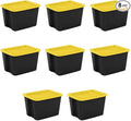 GardenNest 8-Pack 18 Gallon Plastic Storage Bins with Snap-On Lids Stackable Lidded Containers with Comfortable Integrated Handles for Camping Gear Sports Equipment Tools Blankets &amp Sleeping B