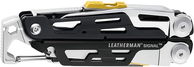 Leatherman Signal Multi-Tool - 19 Tools for Camping &amp Survival Silver with Nylon Holster