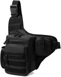 Camping Climbing Bag Chest Pouch For Men Cycling Hiking Travel Outdoor Sport Tactical Crossbody Molle Fishing Waist Fanny Pack(Black)