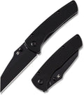 KANSEPT Main Street 7.92in Folding Pocket Knives with 3.36in Stonewashed 154CM Wharncliffe Blade and Black G10 Handle for Outdoor Tactical Survival Folding Knife Camping Hunting T1015B4