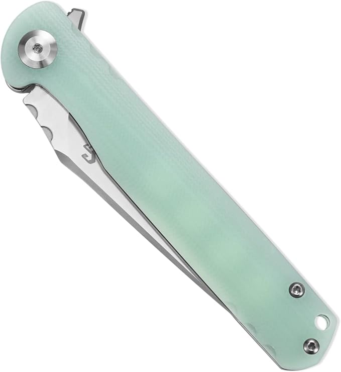Sitivien ST101 Folding Knife D2 Steel Blade+G10 Handle Tool Knife EDC Pocket Knife for Outdoor Camping Hunting Survival (Jade) Turquoise