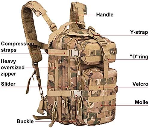 Tactical Backpack Tactical Backpack for Men Military Backpack for Bug Out Bag Supplies Army Bag Hiking Backpacks Heavy Duty Backpack Laptop Moelle Webbing 70 Liters Camouflage