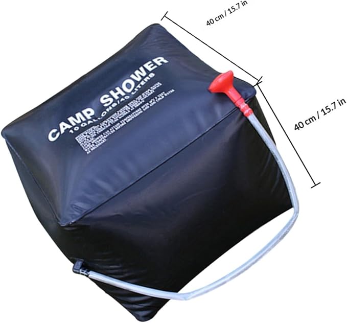 Abaodam Solar Shower Bag Portable Camping Water Bag Nozzle Box Outdoor Hiking Bath for Solar Heating