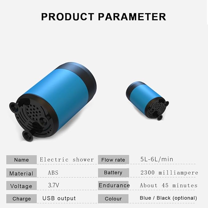 Shower HeadPortable Shower Camping Outdoor Shower Handheld Electric Shower Battery Powered Compact Handheld Rechargeable Camping Showerhead