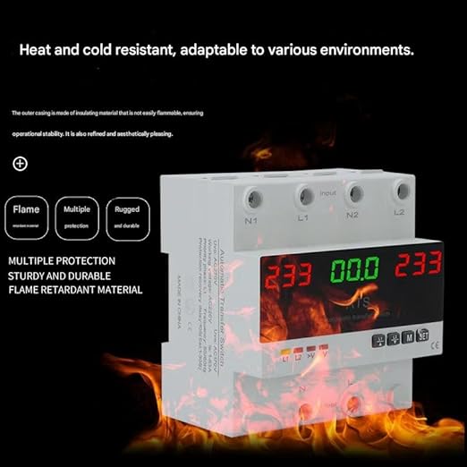 63A 2P 110V Automatic/Manual Transfer Switch ATS with Led Display L1 Priority Din Rail Mount for Generator &amp Mains Power