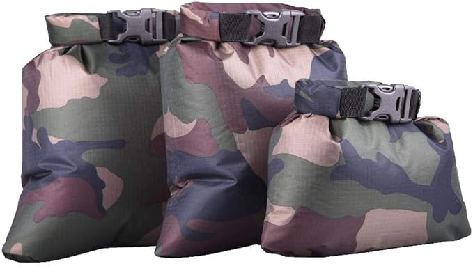 Set of 3Pcs Ultralight Waterproof Roll Top Dry Bag for Beach Kayak Drifting