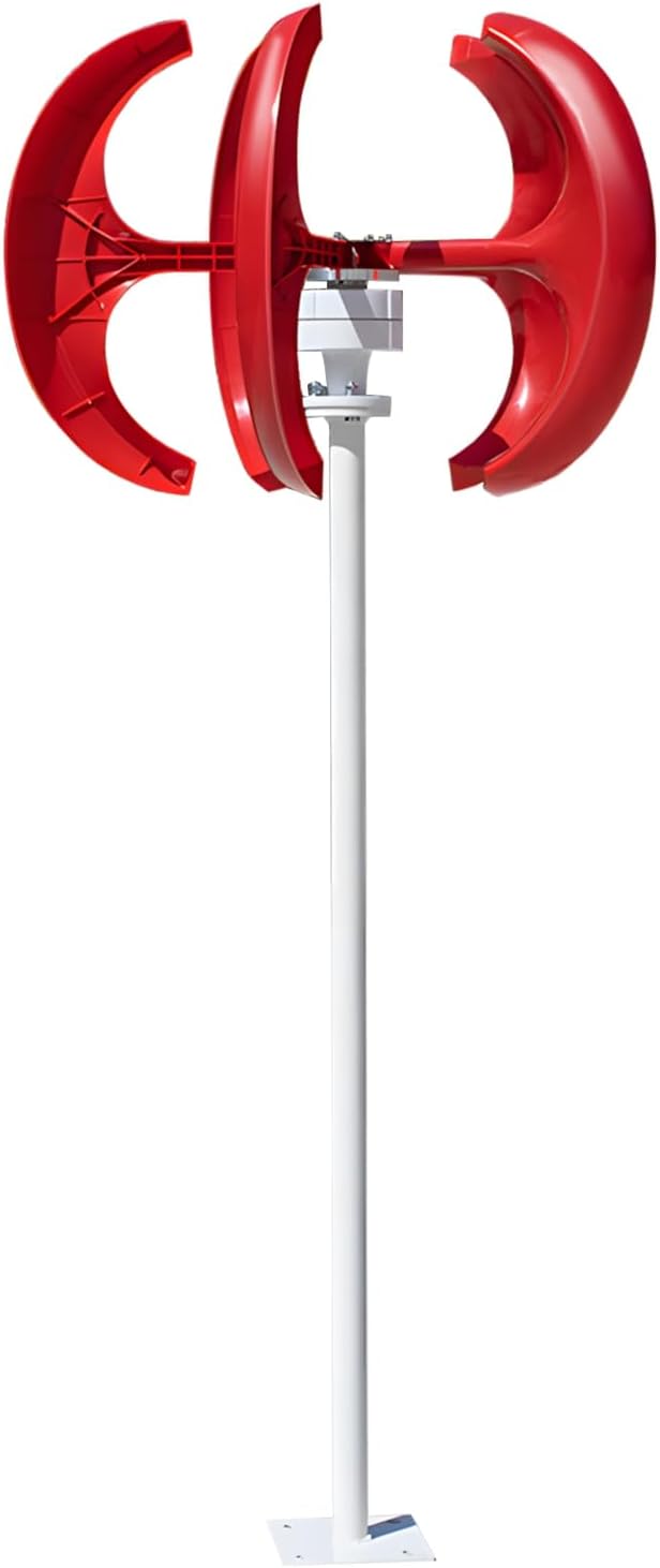 1000W 12V/24V Wind Turbines Generator | 5-Blade Lantern Winds Turbines Generator Kit Electromagnetic Electricity Producer EquipmentLantern Wind Turbine Generators DIY Kit Red