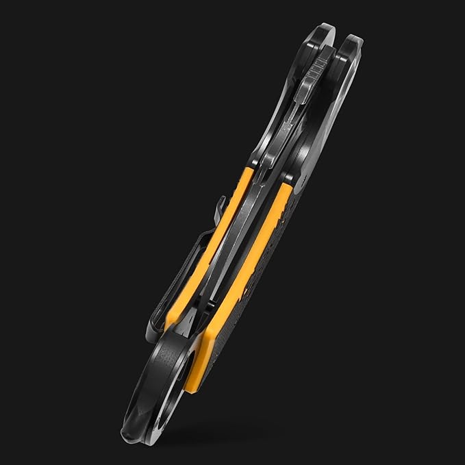 Sitivien ST164 Folding Pocket KnifeAUS-10 Steel BladeSteel Head CNC Precision Carving+G10 Handle EDC Tool Knife for Outdoor Survival Camping Hiking Fishing(Yellow)