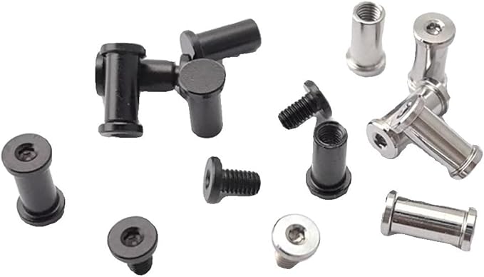 10 Sets CNC Titanium Hex Socket Screw Replacements with M3.5 Thread Fit for Knife Handle DIY Making Accessory(Silver)