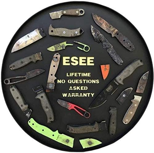 ESEE Knives 4P Fixed Blade Knife w/Handle and Molded Polymer Sheath (Black Blade/Grey Micarta Handle/Coyote Tan Sheath)