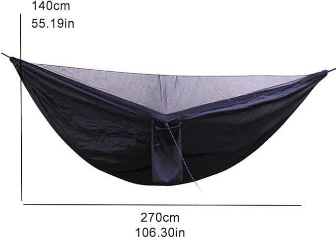 Portable Hammock Standhammock FrameElasticated Automatic Quick-open Ultra-light Nylon with Mosquito Net Hammock Suitable for Travelling and Camping(Dark Green)