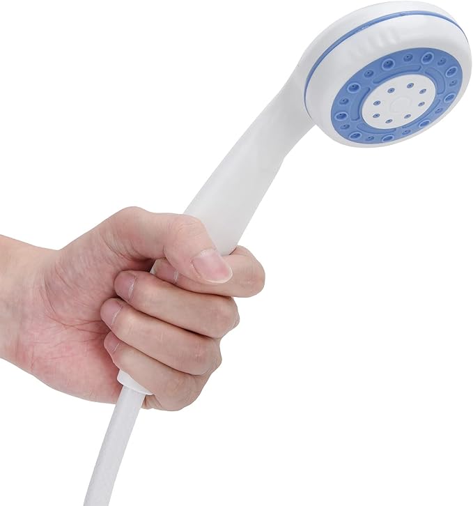 Portable Outdoor Shower Camping Pump Handheld Sprayer USB Charging for Hiking Traveling (Grey+White)