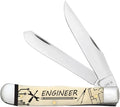 Case XX WR POCKET KNIFE ENGINEER NATURAL SMOOTH BONE TRAPPER 4 1/8 INCHES CLOSED ITEM #9100587