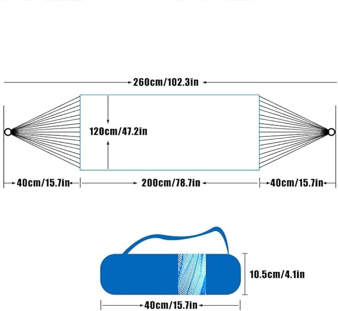 Outdoor Hammock Anti-Rollover Swing Bed Leisure Single Hammock Thickened and Widened Ice Mesh Breathable Garden Hammock ChairBlue