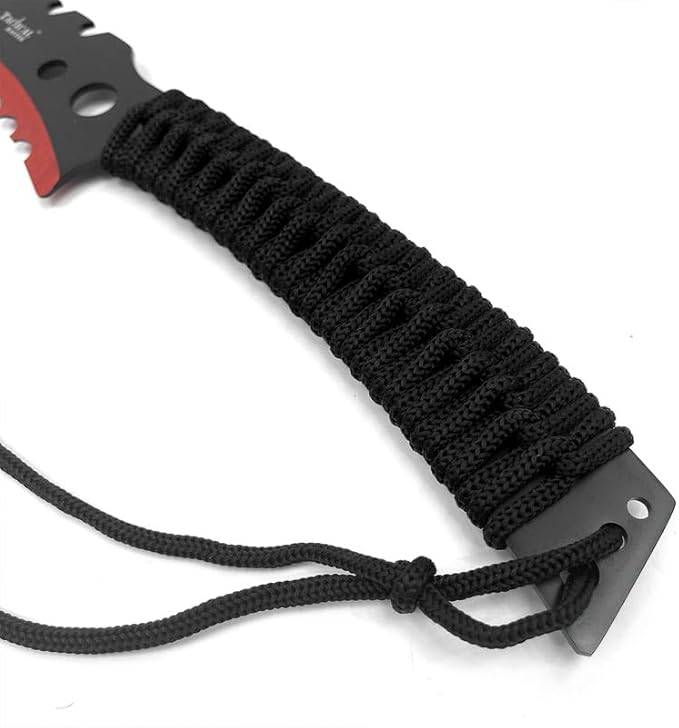 Tactical Flame Skull Machete with 3 Throwing Knives Set