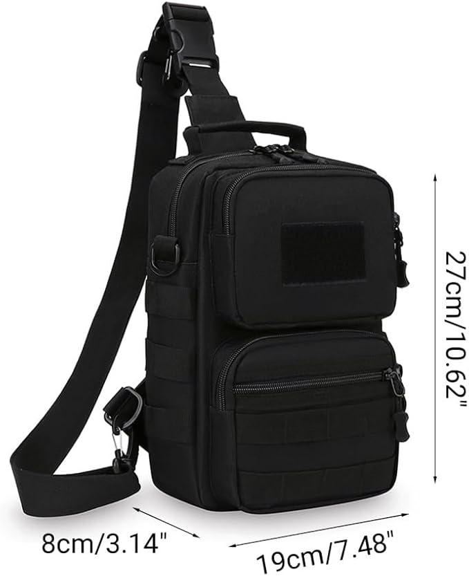 MiOYOOW Tactical Sling Bag Multi Functional Molle Chest Packs Large Storage Crossbody Backpack with Detachable Shoulder Strap for Climbing Cycling Hiking