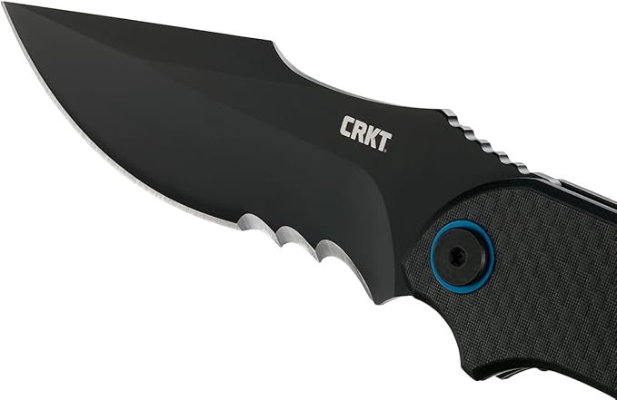 CRKT P.S.D. EDC Folding Pocket Knife: Everyday Carry Assisted Opening Veff Serrations Liner Lock Handle with Carbon Fiber Overlay 7920K