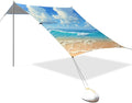 Beach Canopy with Windproof Ropes &amp Sandbags Beach Tent Sun Shade Sun Shelter for Camping Trips Fishing Backyard Fun or Picnics Beach