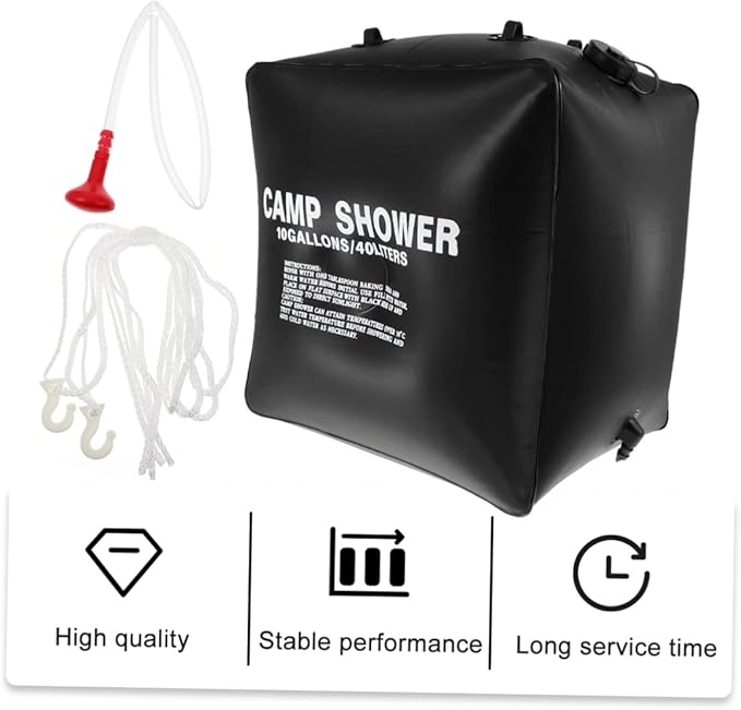 1set Camping Shower Bag Solar Heating Portable Pouch Solar Shower Bag for Outdoor Activities