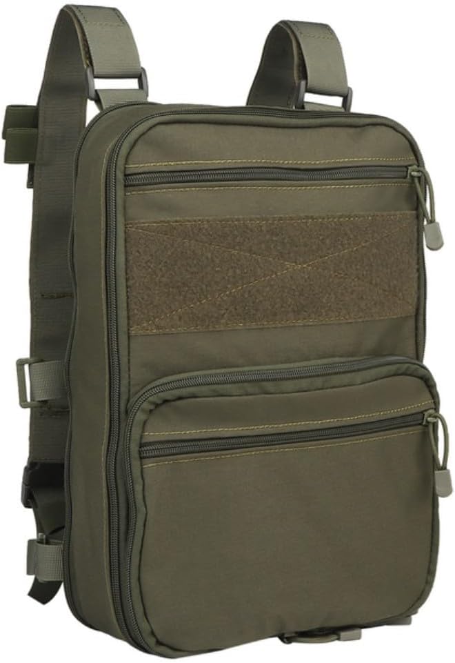 ACEXIER Flatpack D3 Tactical Backpack Hydration Carrier Molle Pouch Airsoft Military Gear Multipurpose Vest Assault Softback Travel Bag (OD)