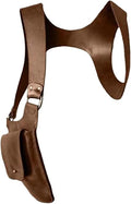 Double Shoulder Armpit Bag for Men Leather Hidden Underarm Shoulder Bag Mobile Phone Wallet Concealed Pack for Outdoor