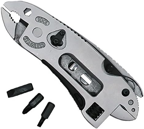 Multitool Pliers 3 in 1 Pocket Knife Wrench Wire Cutter Multitool for Outdoor Survival Camping Stainless Steel Foldable Multi Function Tools Adjustable Wrench Pliers