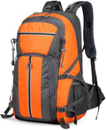 50L Waterproof Hiking Backpack Large Capacity Outdoor Camping Travel Daypack with Reflective Strips Black (Orange)