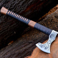 Handmade High Carbon Steel Viking Valhalla Axe with Sheath - Hunting Axe - Hunting Axe - Rose Wood Handle - Gift for Him by Empire Industry